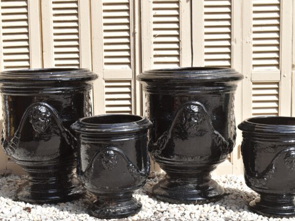 Anduze glazed Black Greco Pot