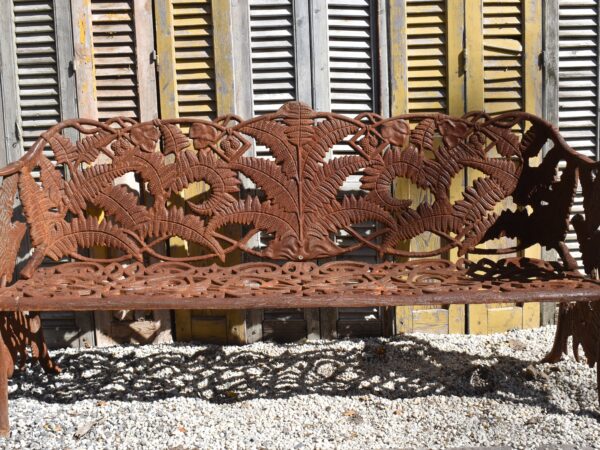 A large fern pattern Cast iron bench