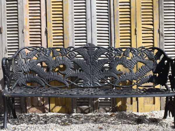 A large fern pattern Cast iron bench