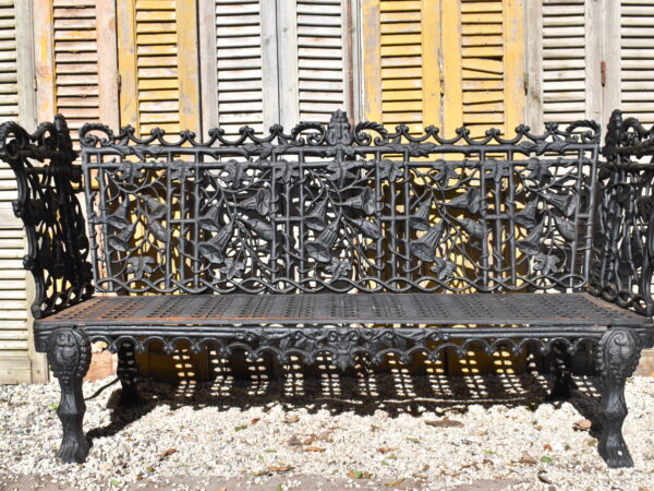 a heavy cast iron Coalbrookdale style bench,
