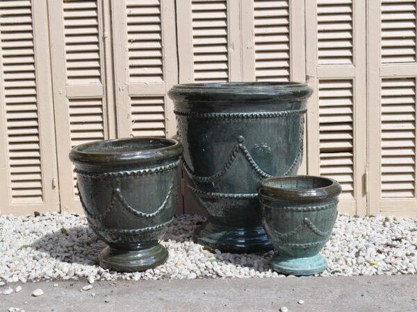 Moss Green Glaze Anduze Gurilande Style Pot