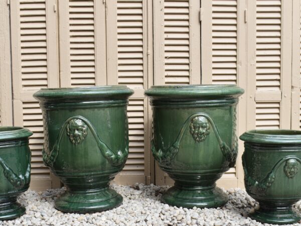 Anduze Glazed Crackle Moss Green Greco Pot