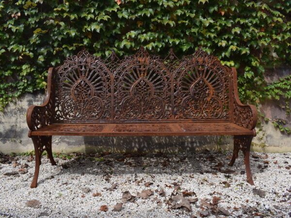 A Persian pattern cast iron Coalbrookdale style bench