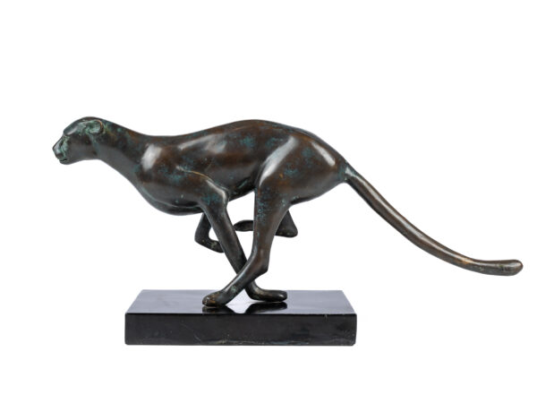 a leaping bronze Cheetah