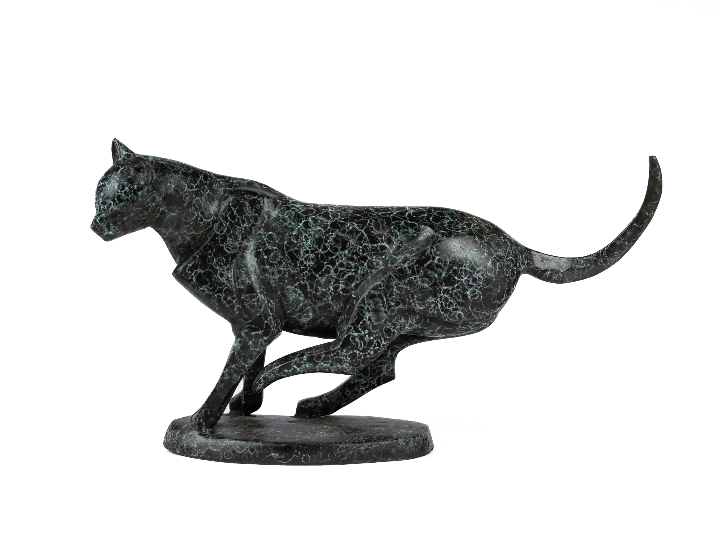 A leaping bronze Panther