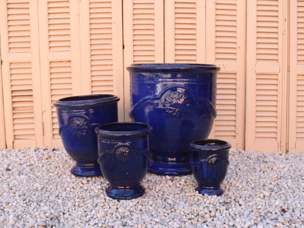 Royal Blue glazed Anduze style urns