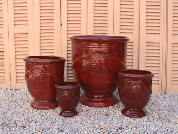 Tropical Red glazed Anduze style urns