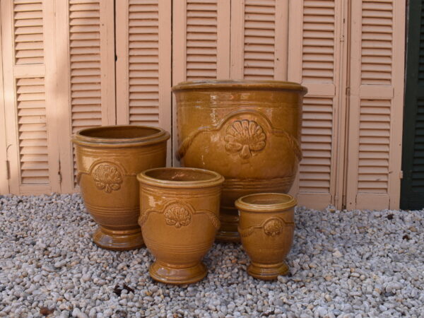 Honey glazed Anduze style urns