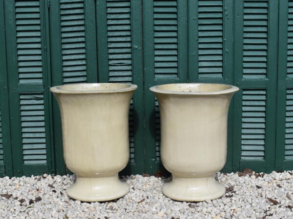 Glazed Cream Glazed Rheims style urn