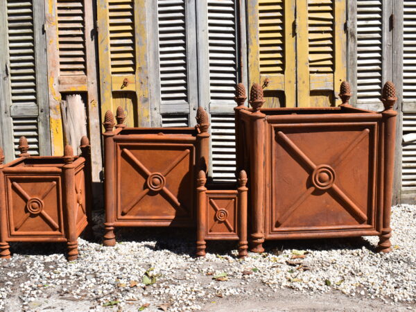 Rust Heavy cast iron Versailles style planter boxes